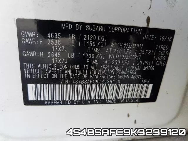 4S4BSAFC9K3239120 фото 2