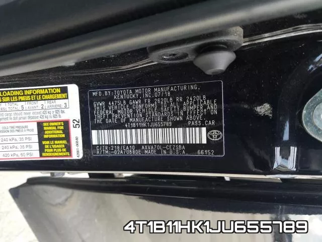 4T1B11HK1JU655789 фото 2