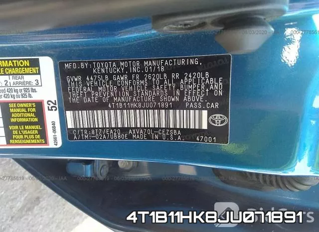4T1B11HK8JU071891 фото 10