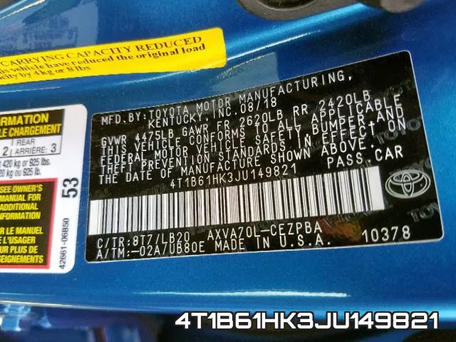 4T1B61HK3JU149821 фото 2