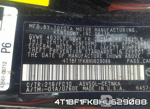 4T1BF1FK8HU629088 фото 10