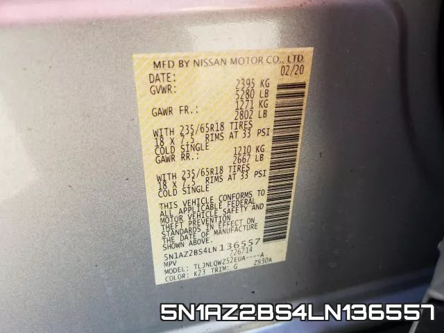 5N1AZ2BS4LN136557 фото 2