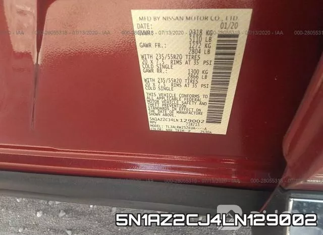 5N1AZ2CJ4LN129002 фото 10