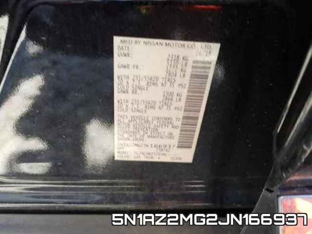 5N1AZ2MG2JN166937 фото 2
