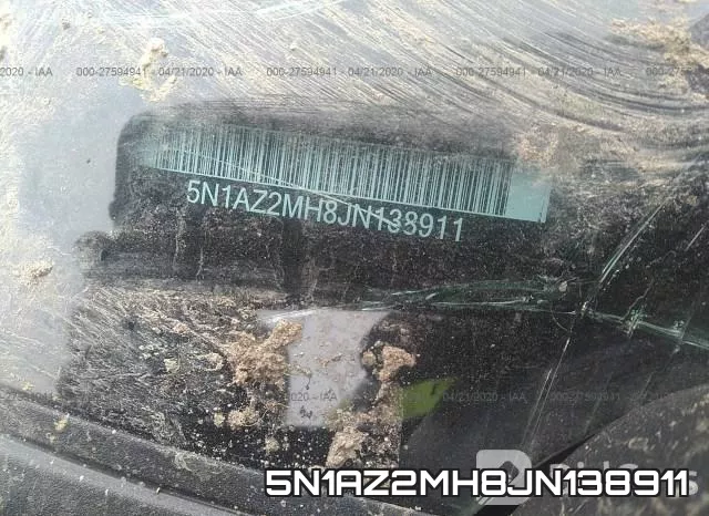 5N1AZ2MH8JN138911 фото 10