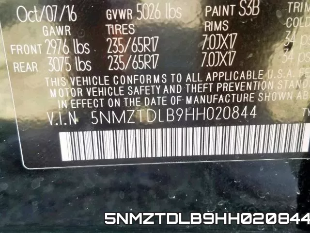 5NMZTDLB9HH020844 фото 2