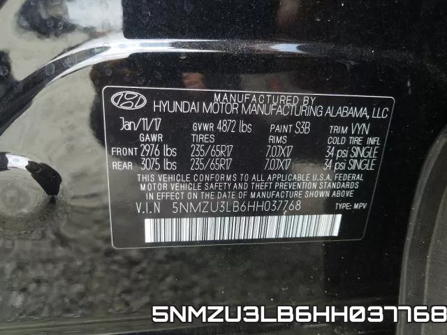 5NMZU3LB6HH037768 фото 2
