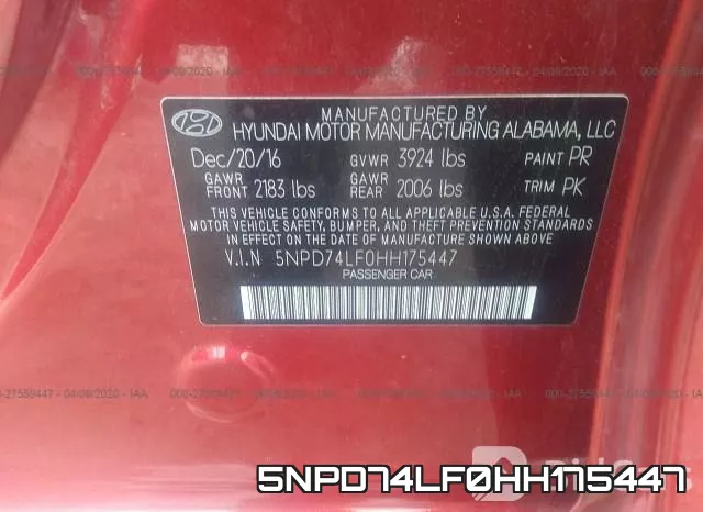 5NPD74LF0HH175447 фото 10