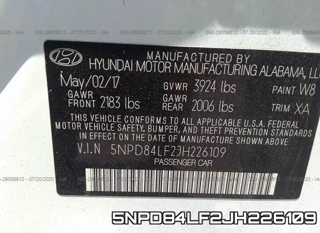 5NPD84LF2JH226109 фото 10