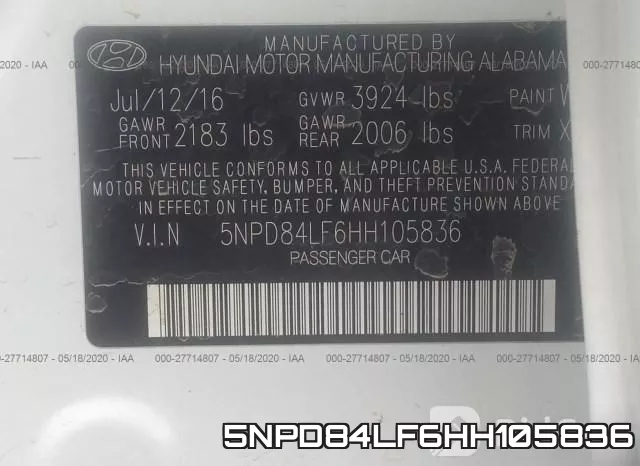 5NPD84LF6HH105836 фото 10