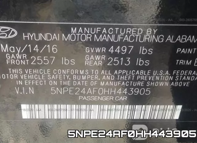 5NPE24AF0HH443905 фото 10