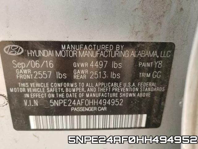 5NPE24AF0HH494952 фото 2