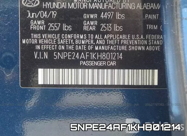 5NPE24AF1KH801214 фото 10