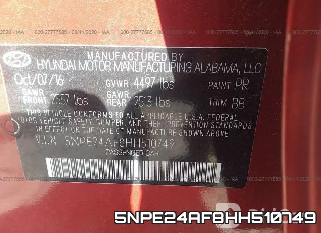 5NPE24AF8HH510749 фото 10