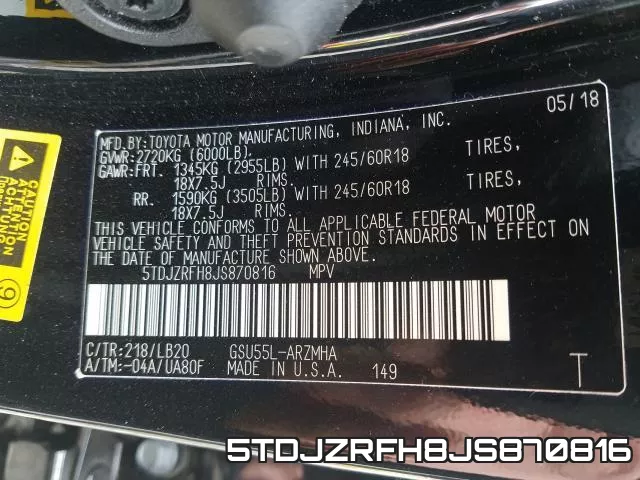 5TDJZRFH8JS870816 фото 2