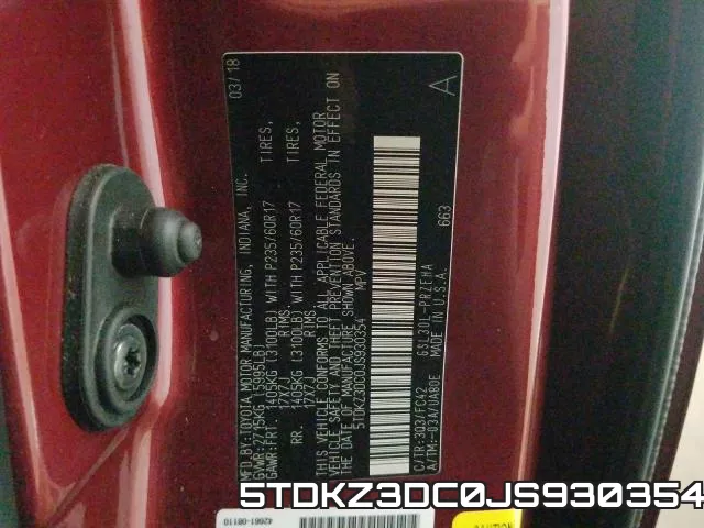 5TDKZ3DC0JS930354 фото 2