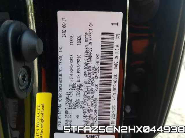 5TFAZ5CN2HX044938 фото 2