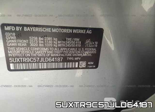5UXTR9C57JLD64187 фото 10