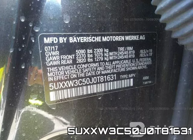 5UXXW3C50J0T81631 фото 10