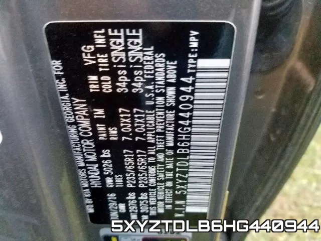 5XYZTDLB6HG440944 фото 2
