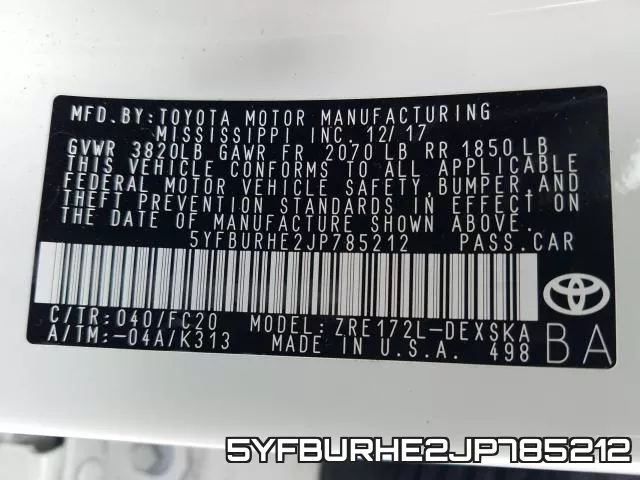 5YFBURHE2JP785212 фото 2