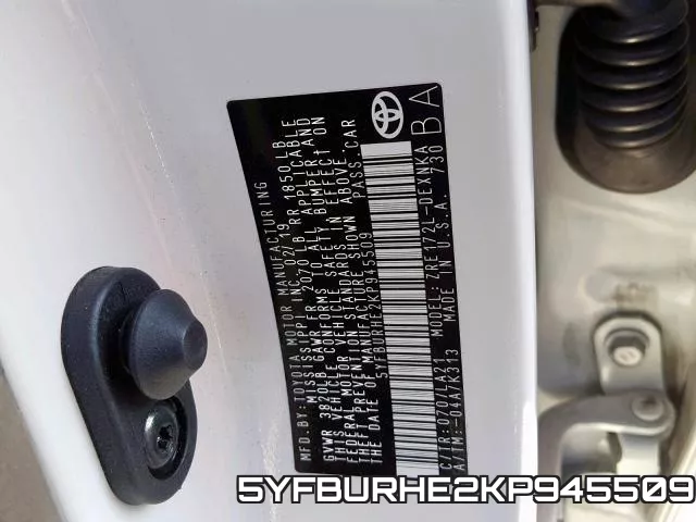 5YFBURHE2KP945509 фото 2
