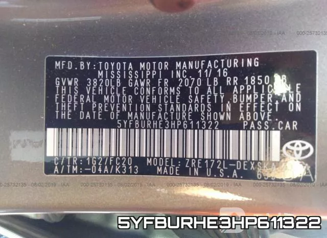 5YFBURHE3HP611322 фото 10