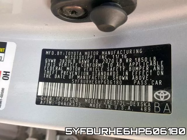 5YFBURHE6HP606180 фото 2