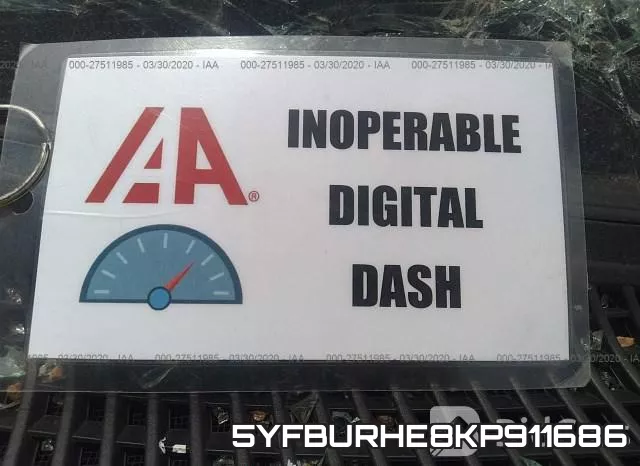 5YFBURHE8KP911686 фото 8