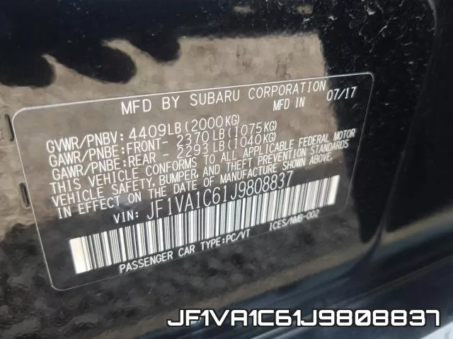 JF1VA1C61J9808837 фото 2