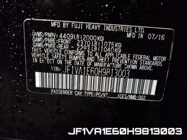 JF1VA1E60H9813003 фото 2