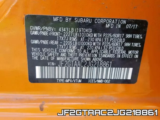 JF2GTAAC2JG218861 фото 2