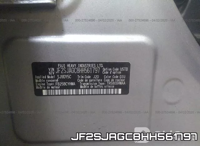 JF2SJAGC8HH561797 фото 9