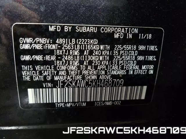 JF2SKAWC5KH468709 фото 2