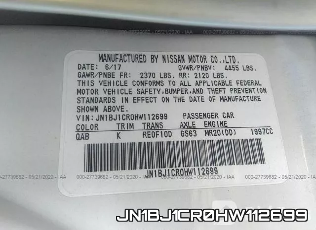 JN1BJ1CR0HW112699 фото 10