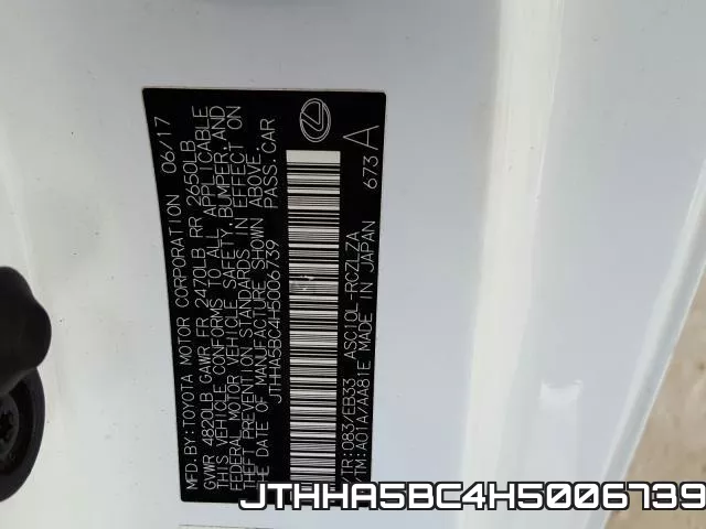 JTHHA5BC4H5006739 фото 2
