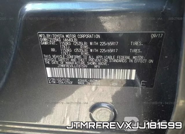 JTMRFREVXJJ181599 фото 10