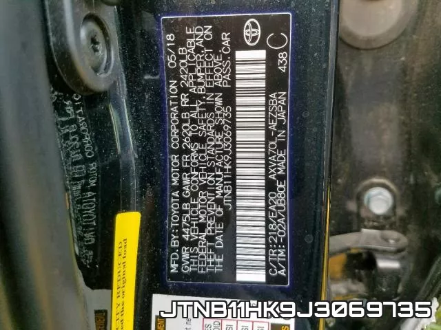 JTNB11HK9J3069735 фото 2