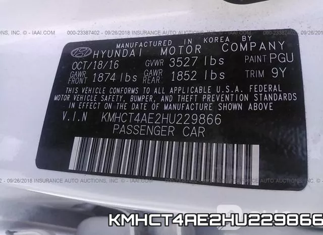 KMHCT4AE2HU229866 фото 10