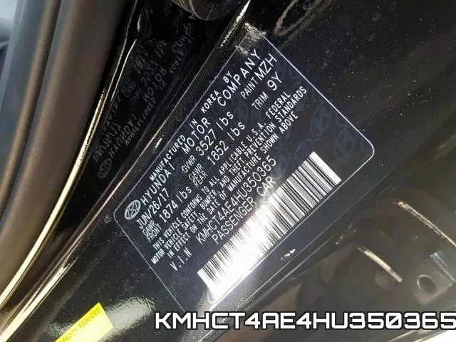 KMHCT4AE4HU350365 фото 2