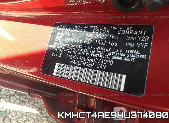 KMHCT4AE9HU374080 фото 10