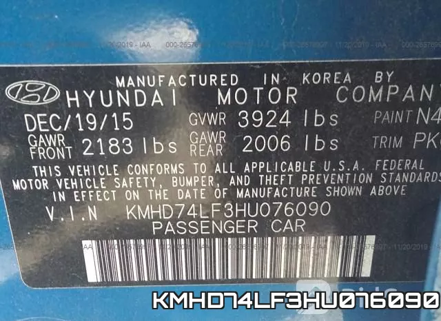 KMHD74LF3HU076090 фото 10