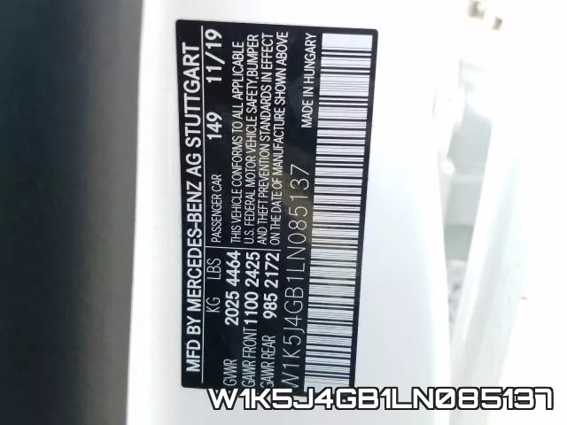 W1K5J4GB1LN085137 фото 2
