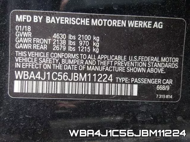 WBA4J1C56JBM11224 фото 2
