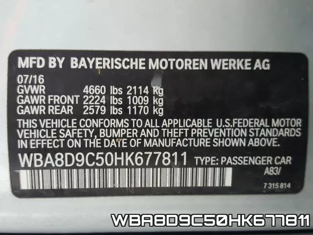 WBA8D9C50HK677811 фото 2