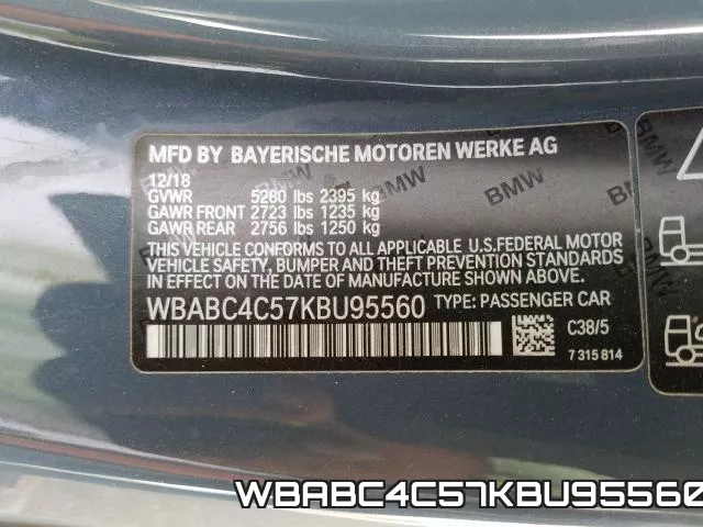 WBABC4C57KBU95560 фото 2
