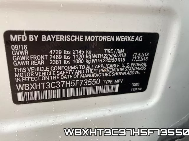WBXHT3C37H5F73550 фото 2