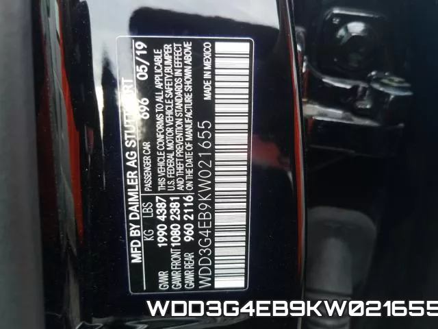 WDD3G4EB9KW021655 фото 2