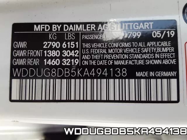 WDDUG8DB5KA494138 фото 2