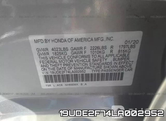 19UDE2F74LA002952 фото 10
